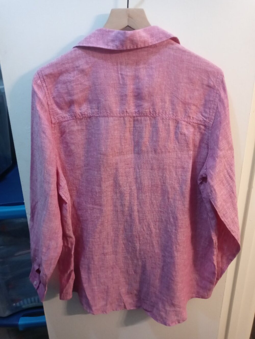 SIGRID OLSEN linen button down shirt in orchid (L) - Picture 5 of 10